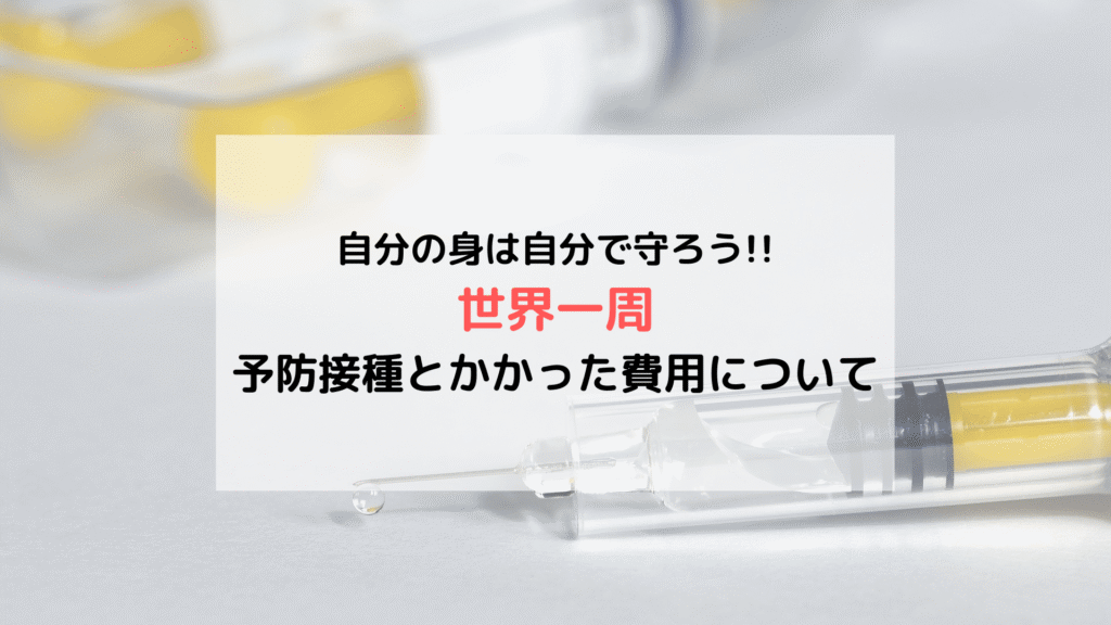 【旅の準備】「世界一周」予防接種の知識と手順 かかった費用まとめ