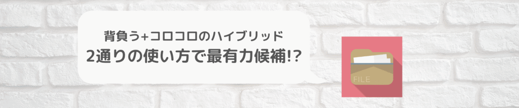 スイッチバックなら2通りの使い方ができる