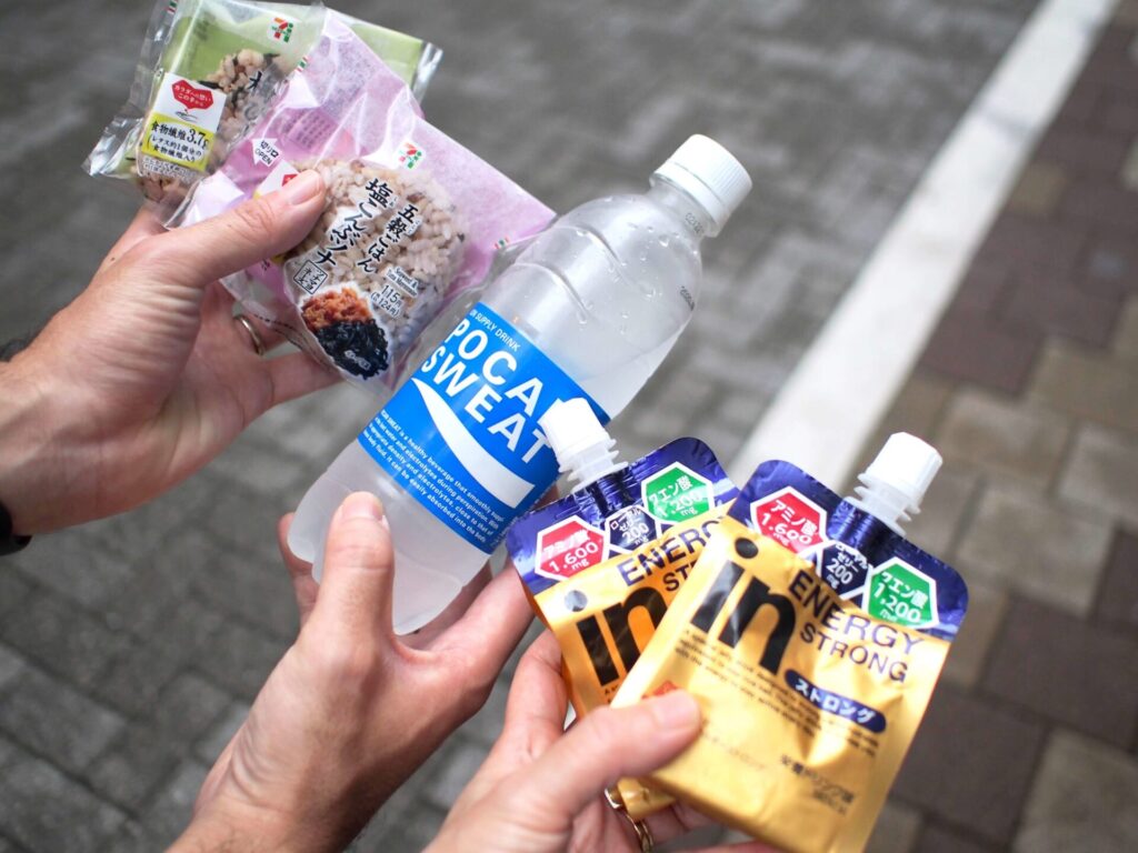 エイドでしっかりエネルギー補給を