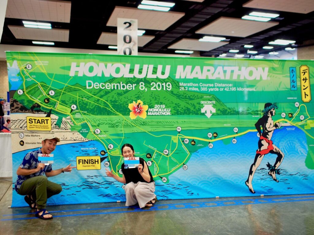 ホノルルマラソン DESCENTEデサント記念写真撮影ブース