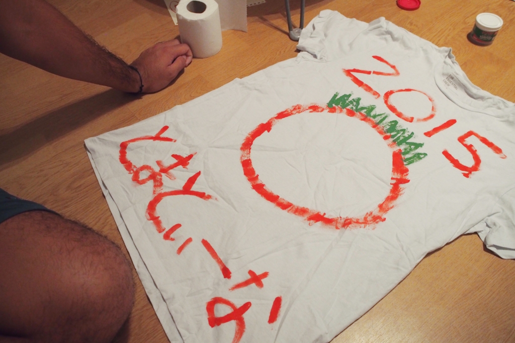 トマティーナ用に作った手作りTシャツ