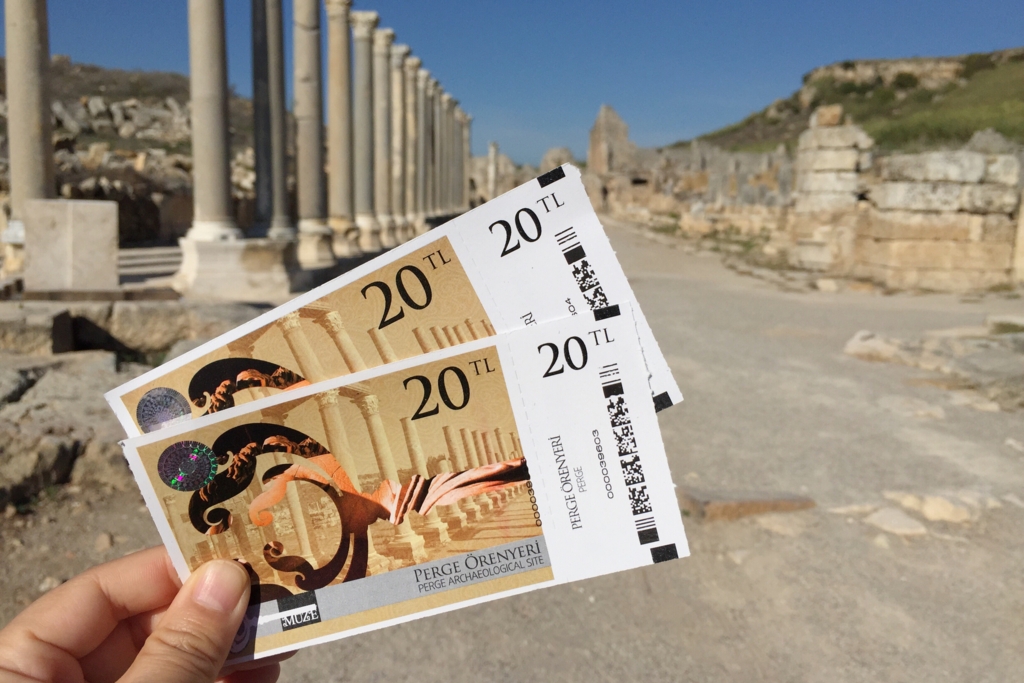 ペルゲ遺跡のかわいいチケット