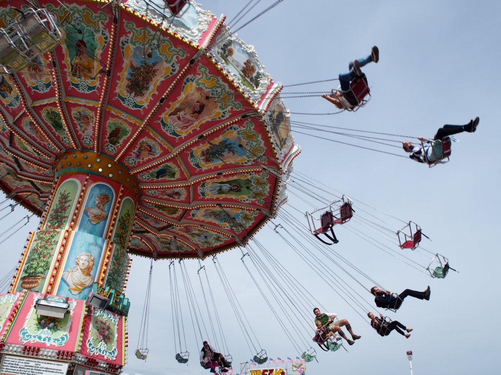 乗り物酔いしそうな空中ブランコ
