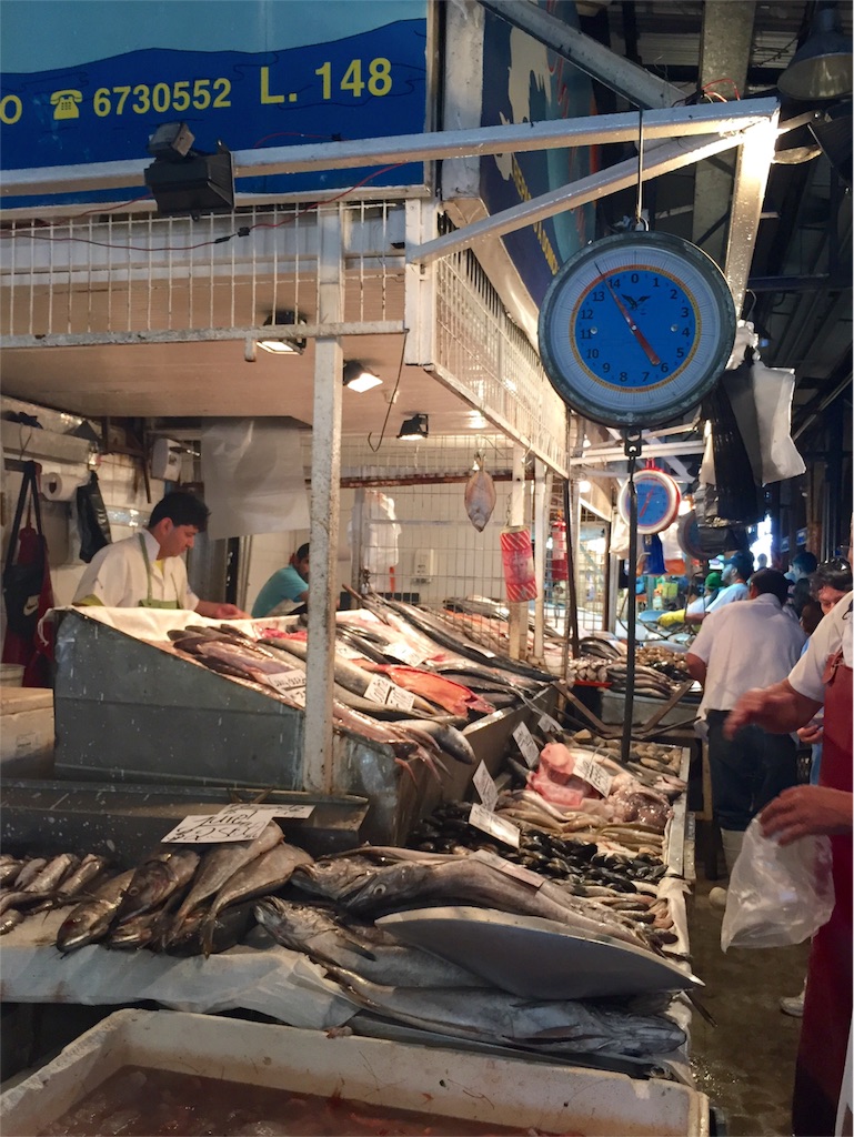 サンティアゴの魚市場の様子