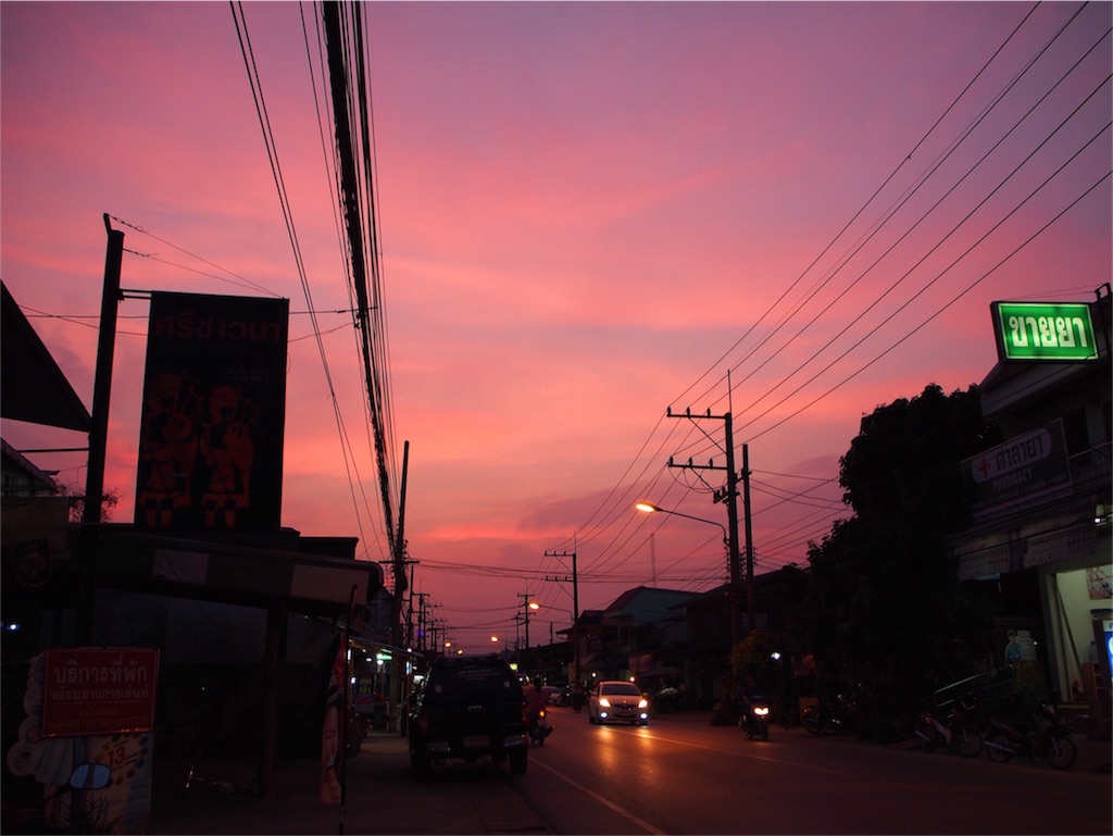 チェンカーンの綺麗な夕焼け