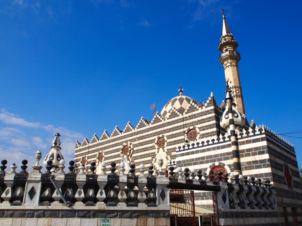 パンダのように白黒なアブーダルウィッシュモスク