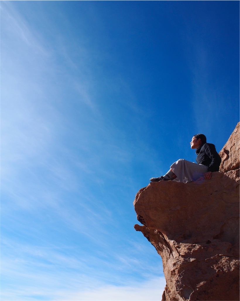 岩を登りきったところからは爽快な景色が