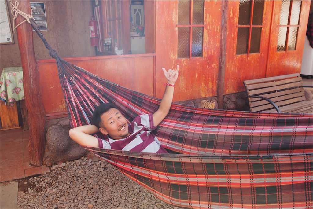 アタカマのホステルは嬉しいハンモック付き