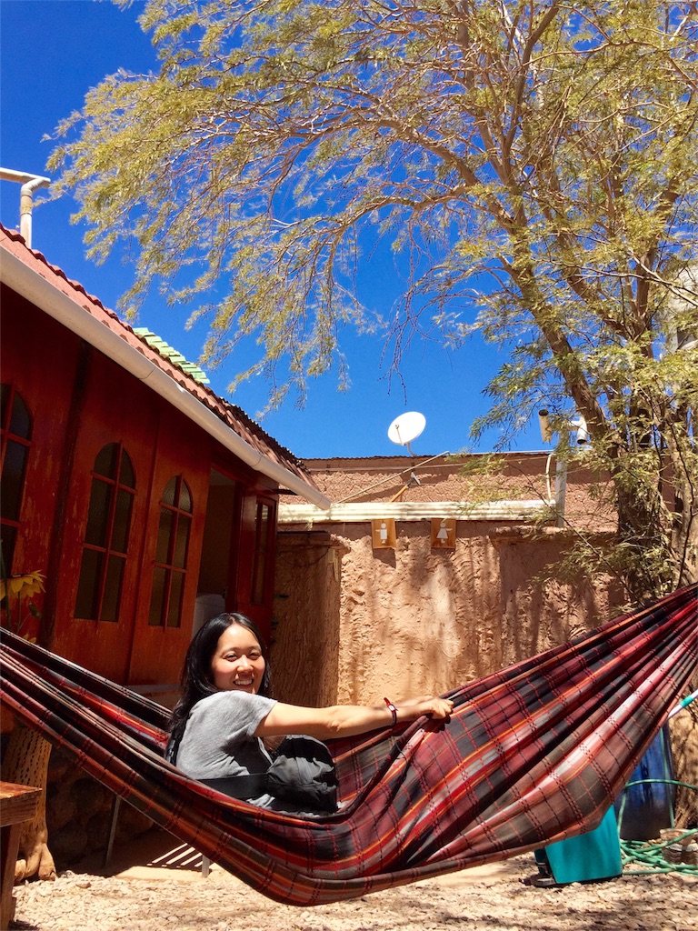 アタカマの宿のハンモック