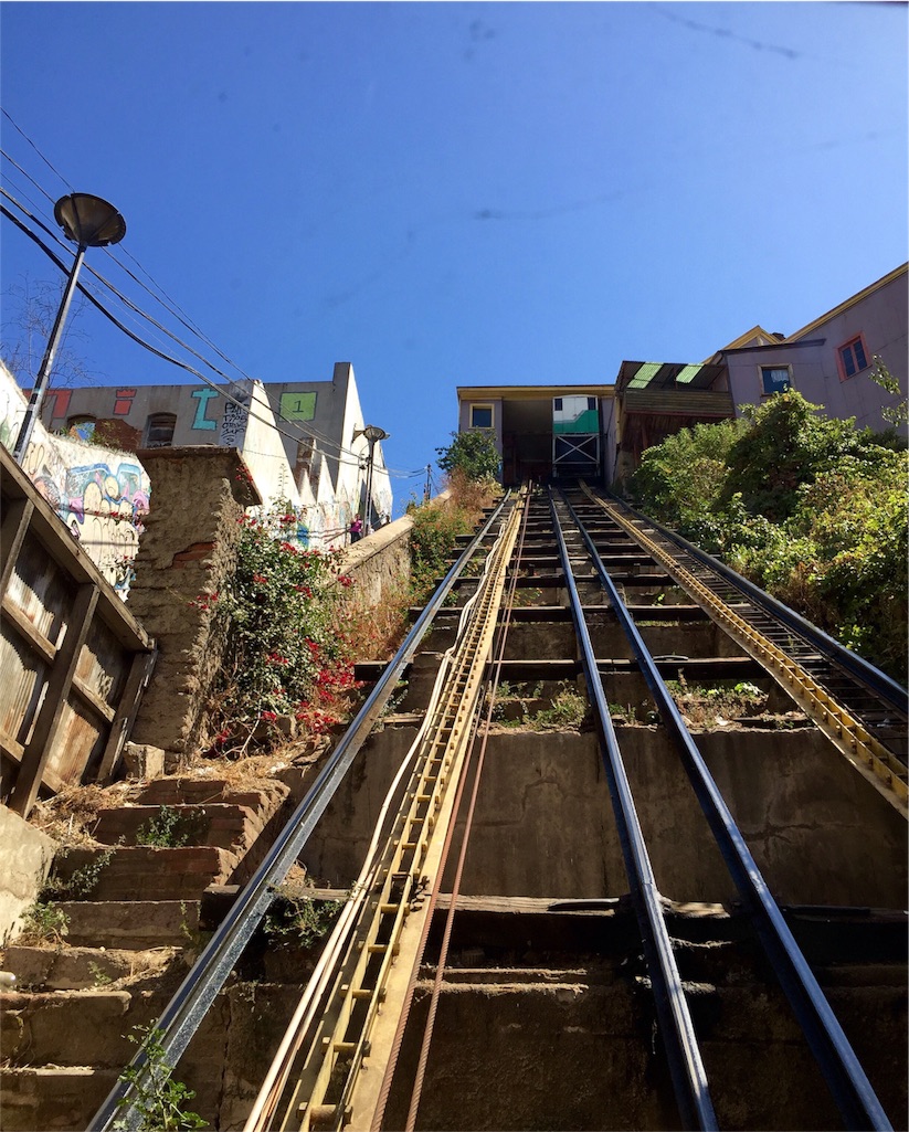 坂の街　バルパライソのアセンソール