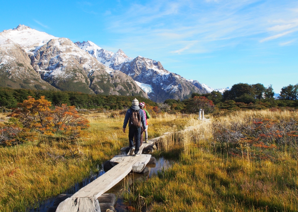 フィッツロイに近づくべくトレッキング中...