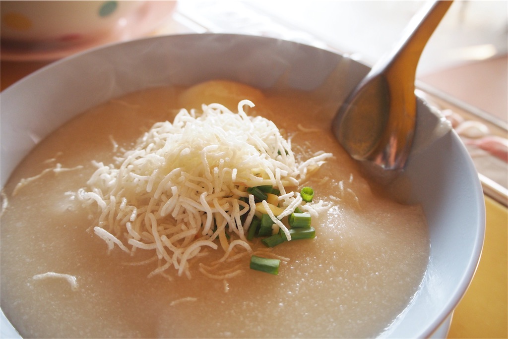 ジョークはお米がドロドロのタイ風お粥