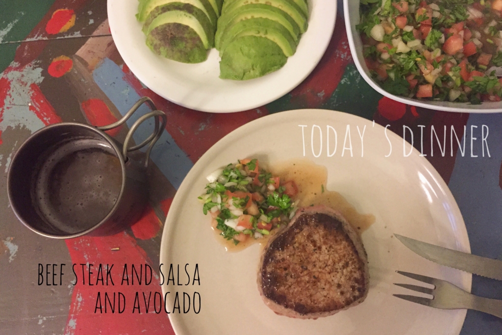 この日の晩ごはんはステーキ