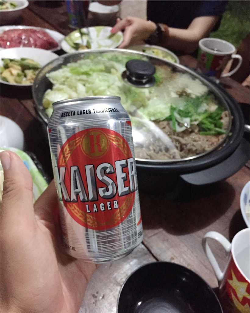 夜はすき焼きとビール