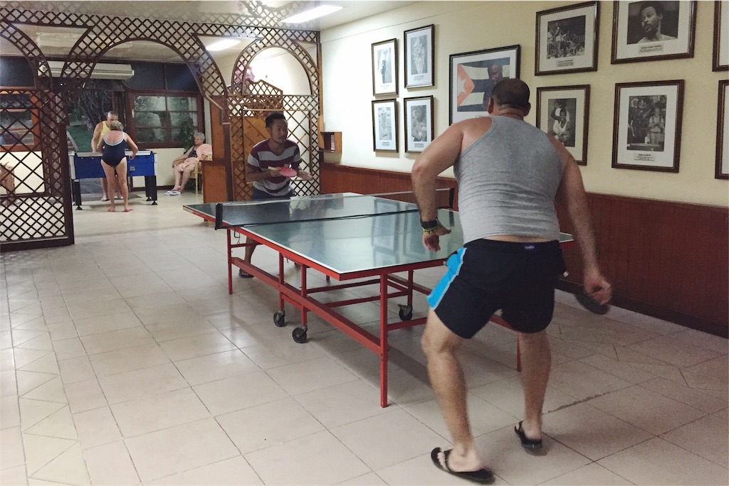 Breezes Varadero内の卓球コーナーにて