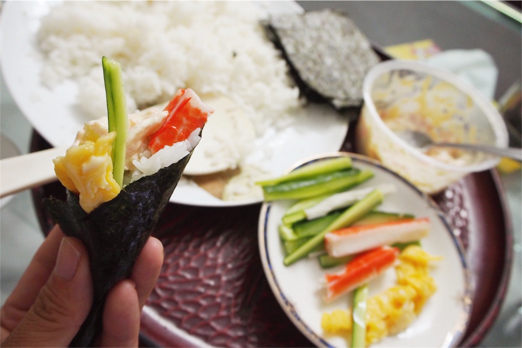 この日は手巻き寿司セット