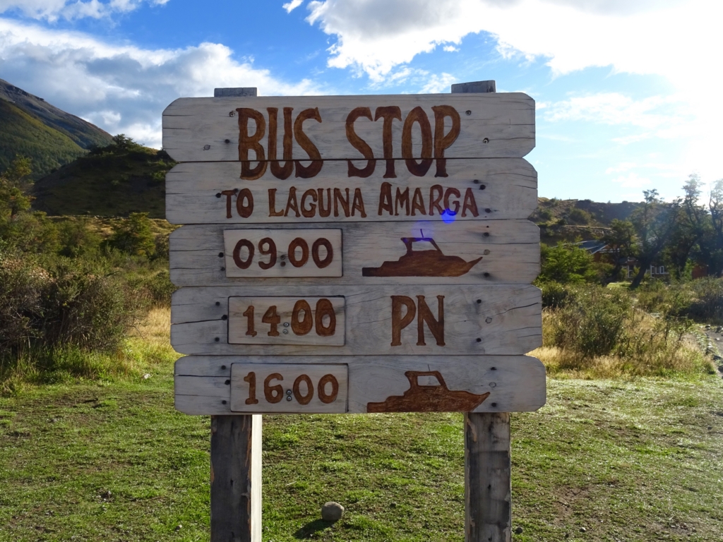 パイネ国立公園の案内看板