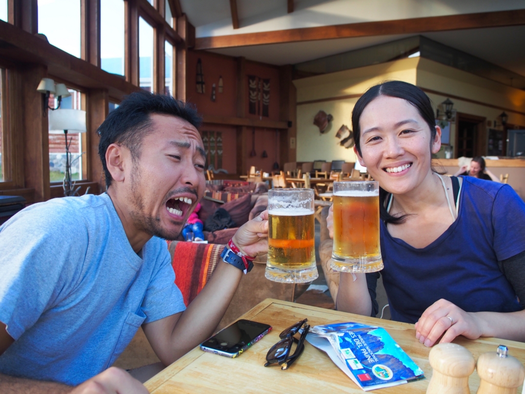 トレッキング後のトレッキング後のビールは最高