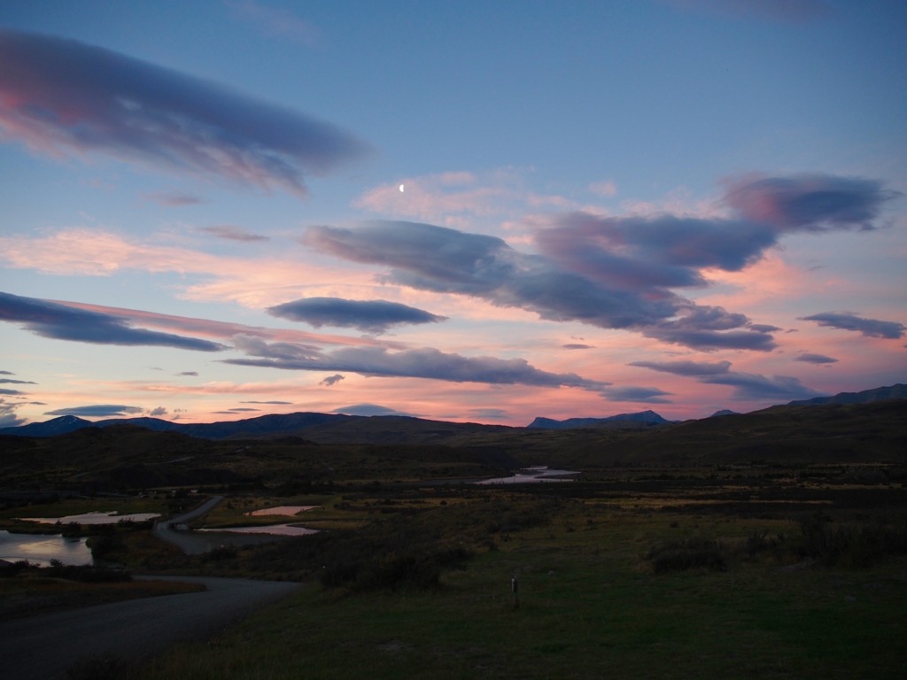 パイネ国立公園の夕景