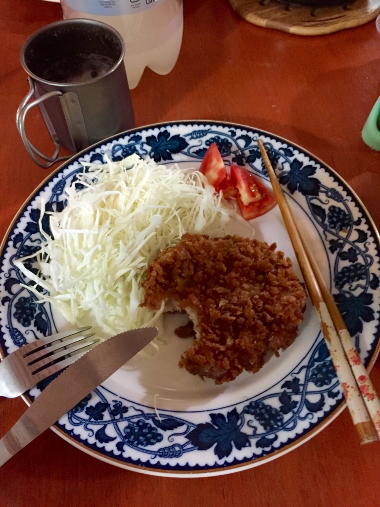 アスンシオンで揚げていただいた お肉屋さんのとんかつ