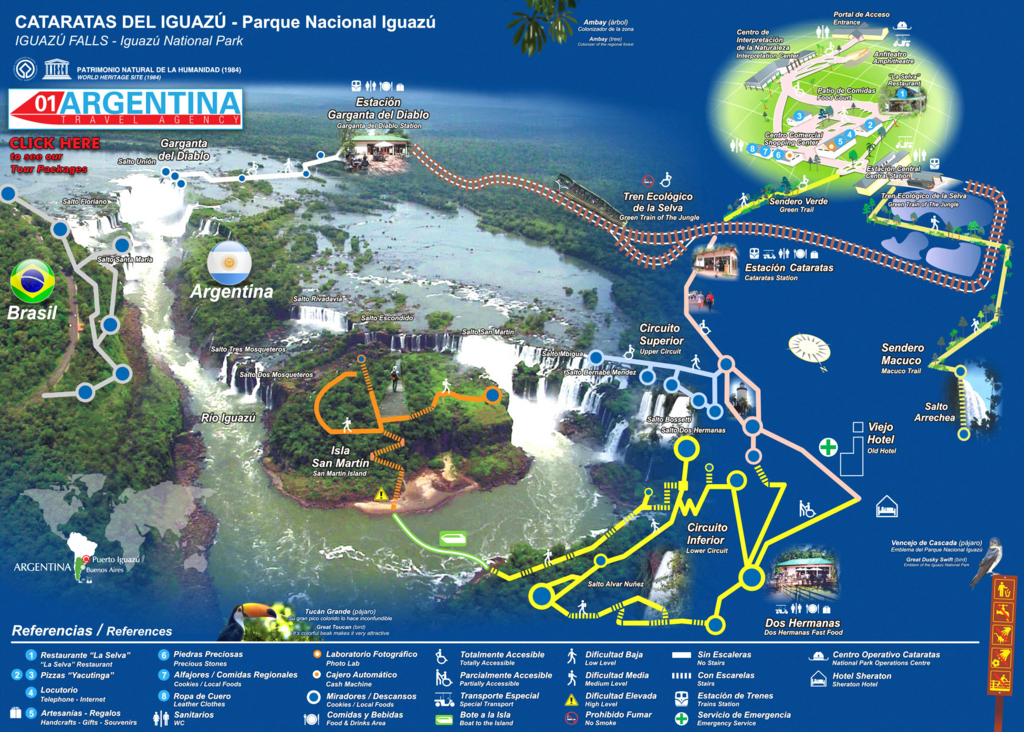 イグアス国立公園のMAP