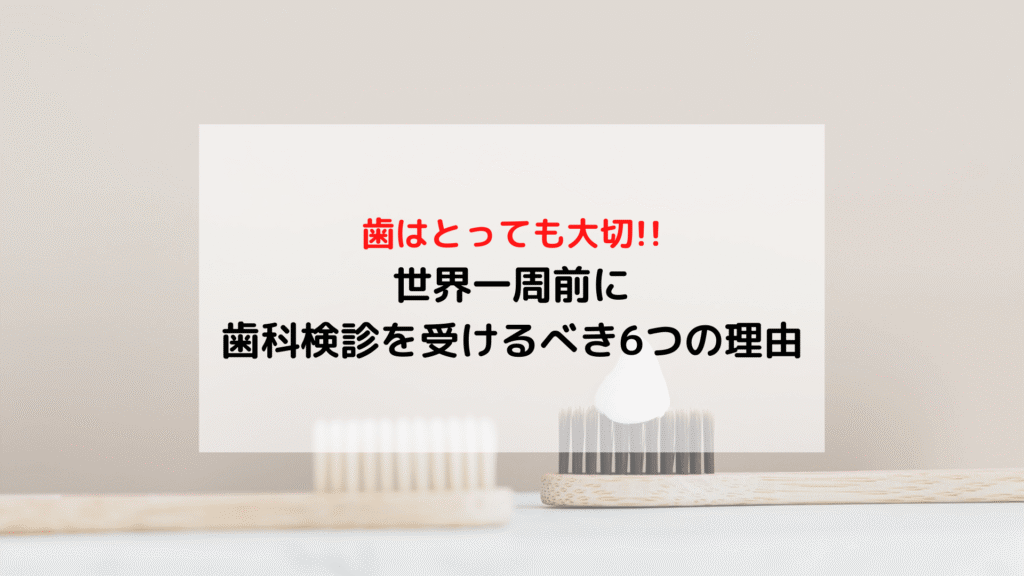 【旅の準備】世界一周前に歯科健診を受けるべき 6つの理由