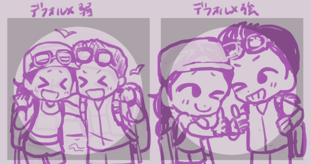 サメ子さんのラフ画2案