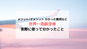 世界一周航空券を使って分かったこと