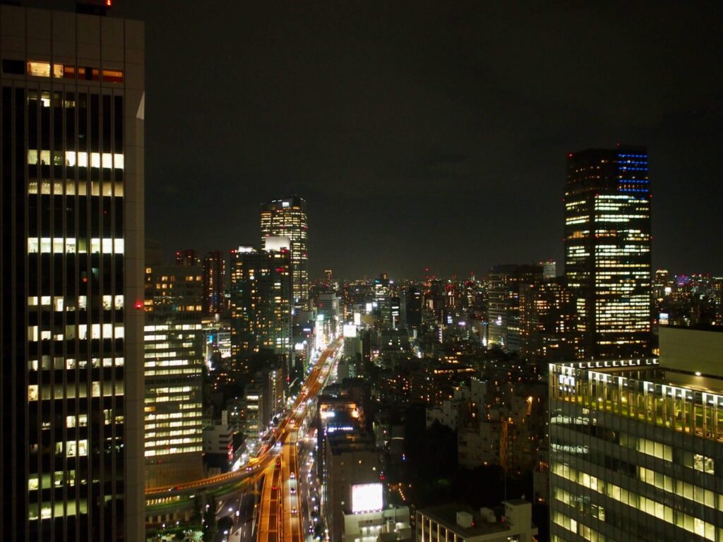 ANAインターコンチネンタルホテル東京 クラブラウンジからの夜景