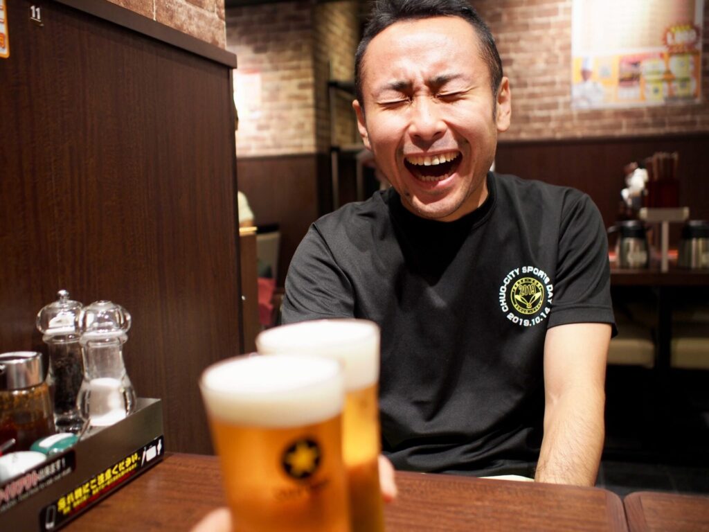 ゴール後のお疲れさま会 いきなりステーキ 銀座インズ店にて