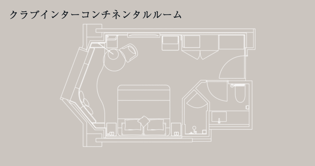 ANAインターコンチネンタルホテル東京 クラブルームの間取り