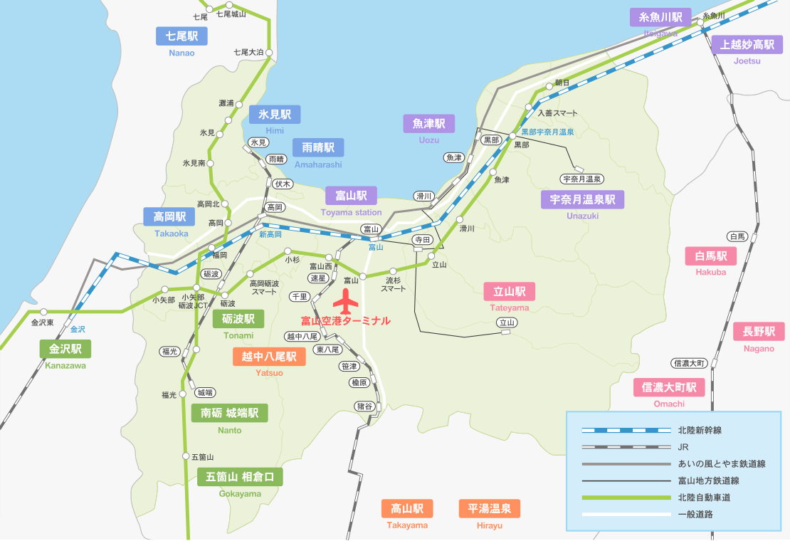 富山空港の地図