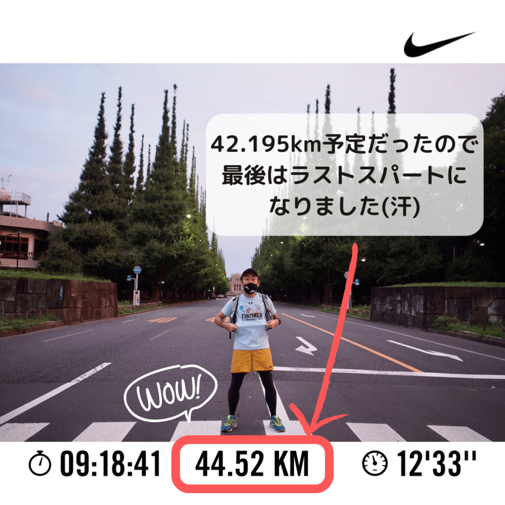 総歩行距離が45km前後になるため注意!!