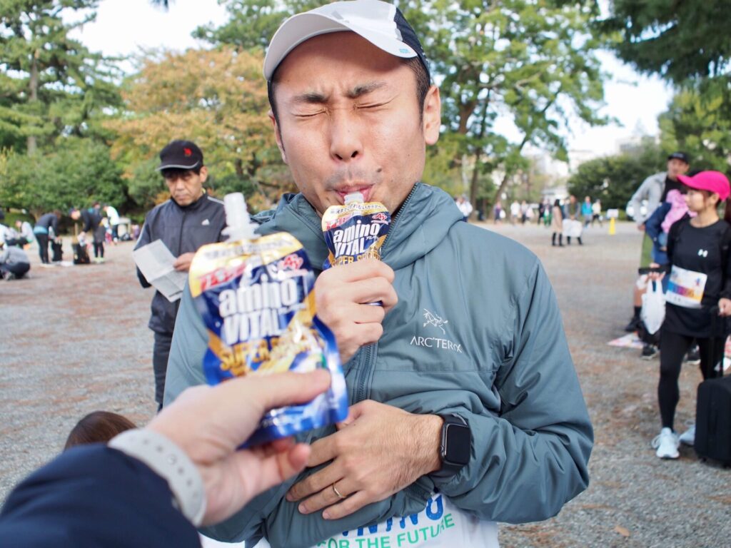 大会中のアミノ酸補給はアミノバイタルで