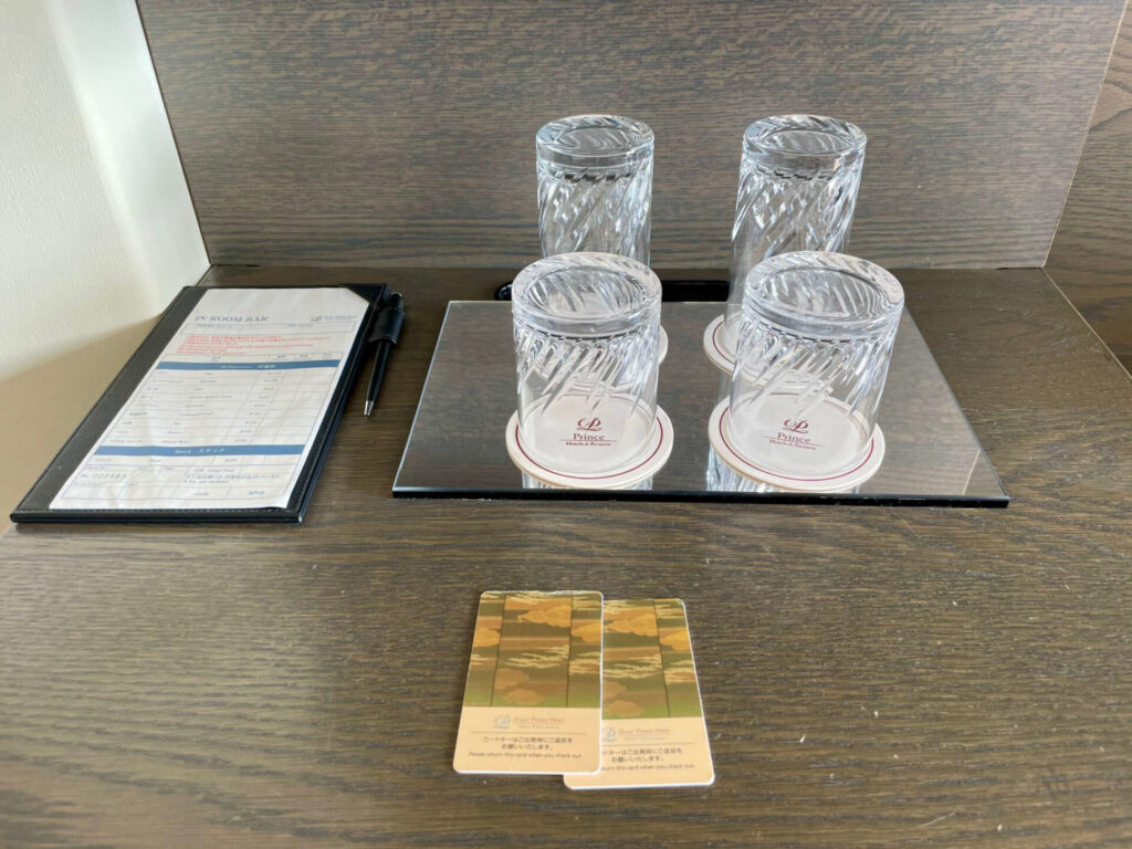 グランドプリンスホテル新高輪 クラブフロア客室のグラス