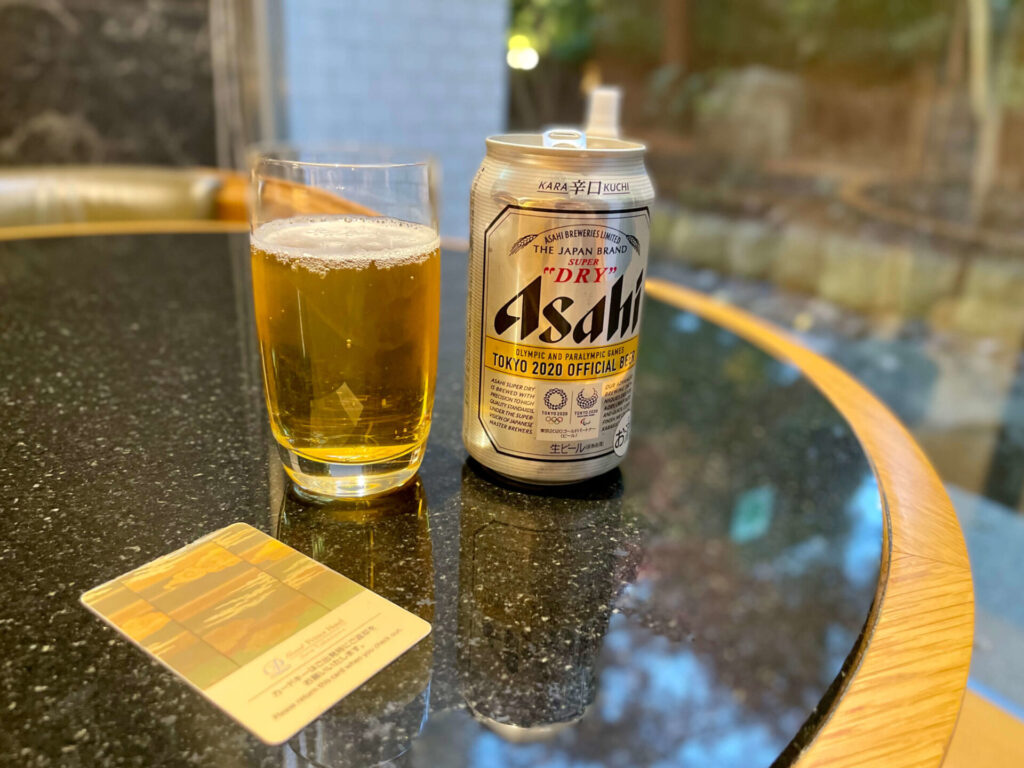 ザプリンスさくらタワー東京 エグゼクティブラウンジ 風呂上がりにビールで乾杯