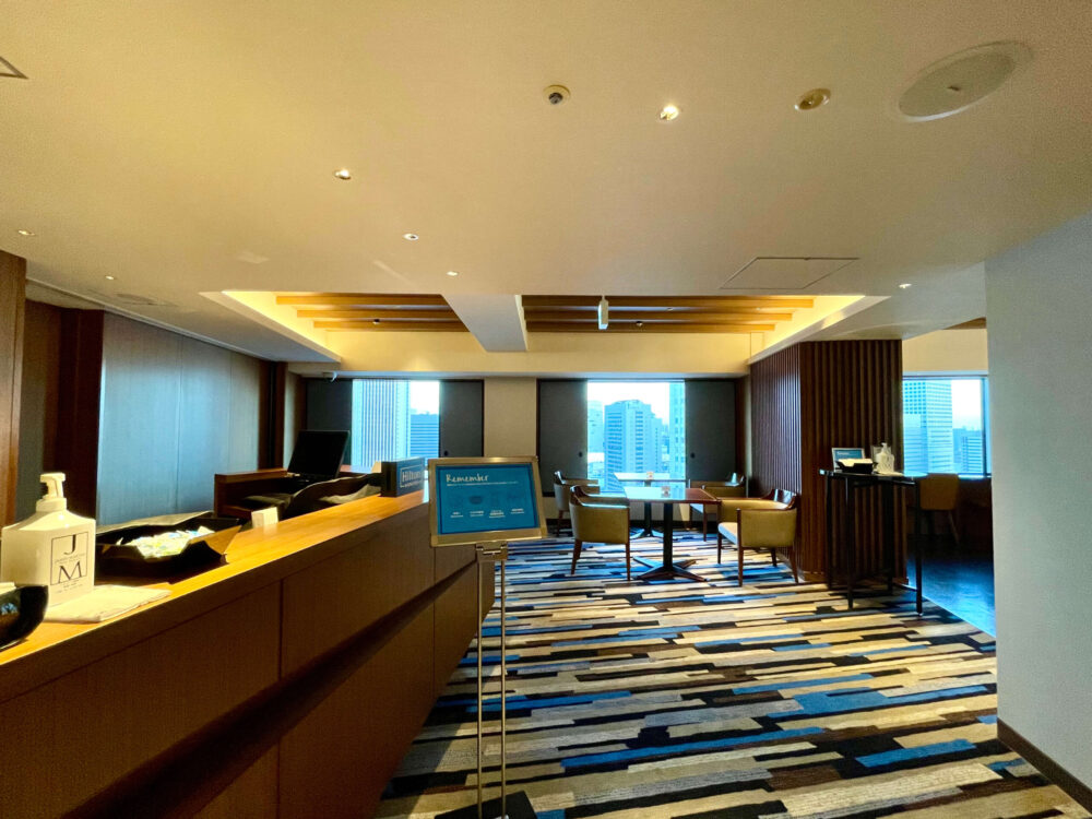 ヒルトン東京 エグゼクティブラウンジのレセプション