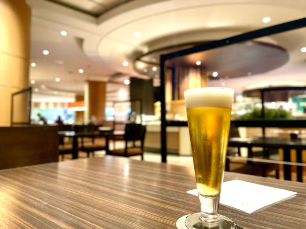 ヒルトン成田 ウェルカムドリンクでビール