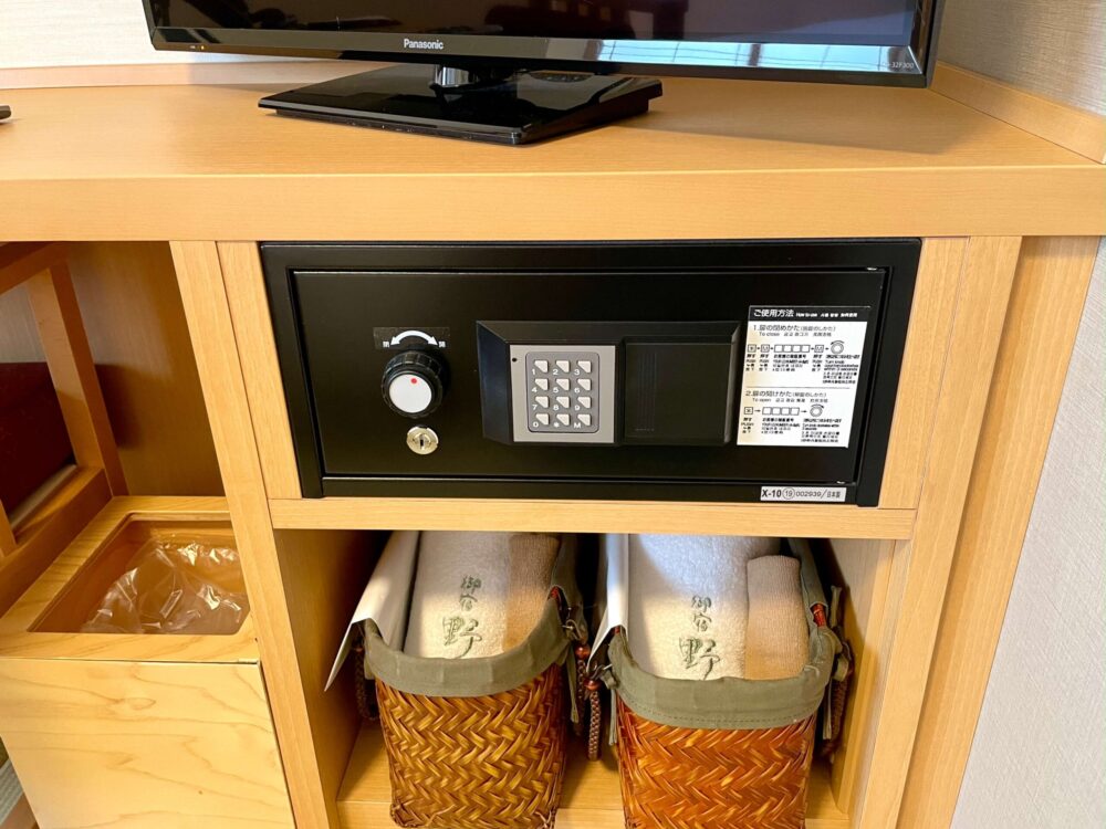 御宿野乃 浅草 セーフティーボックスと温泉籠