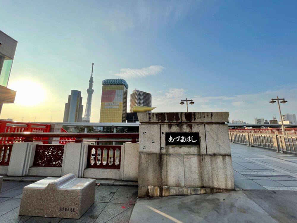 野乃浅草からランニング 吾妻橋と朝日