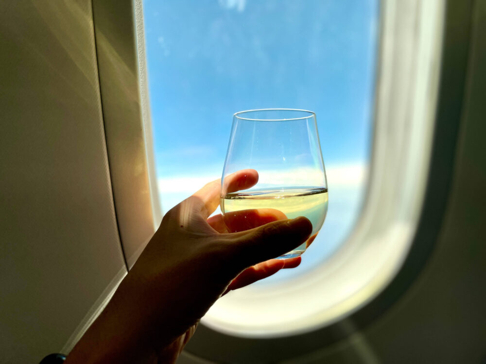 ANA M78 プレミアムクラス スパークリングで乾杯