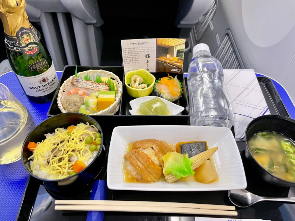 ANA 国内線プレミアムクラス 夕食(よし邑)