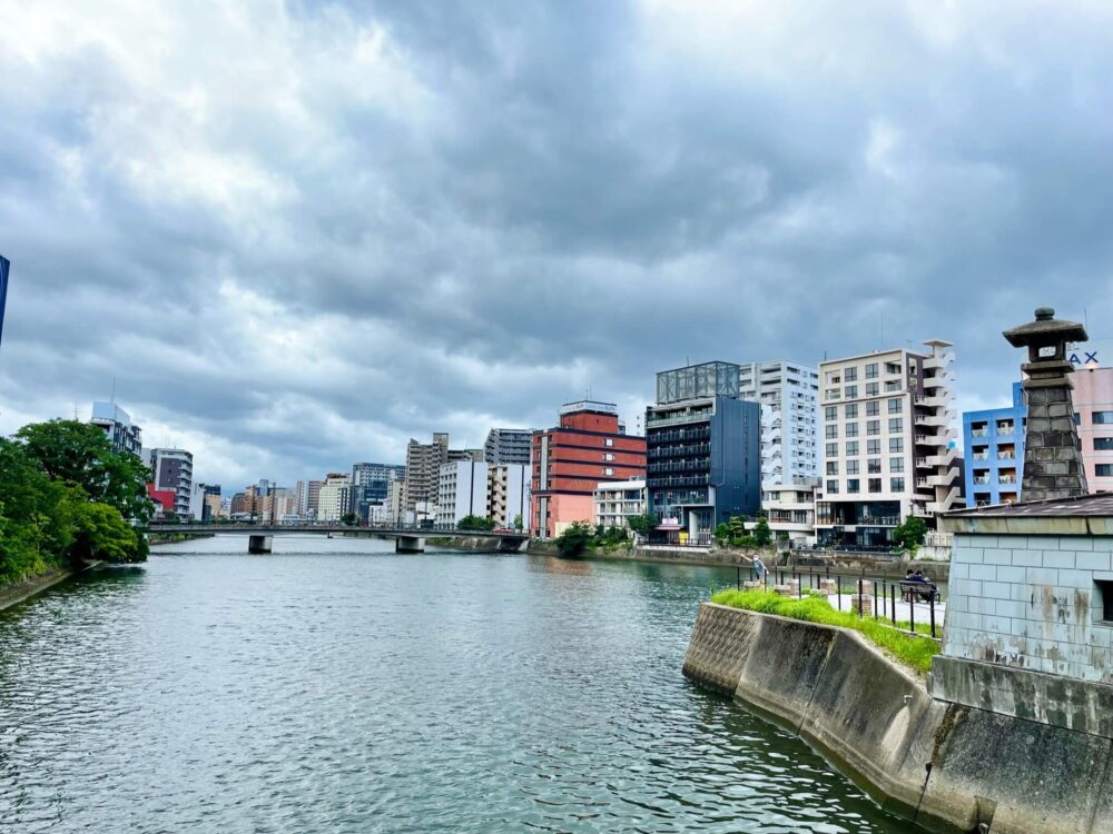 旅ラン 福岡 中洲の端っこに到着