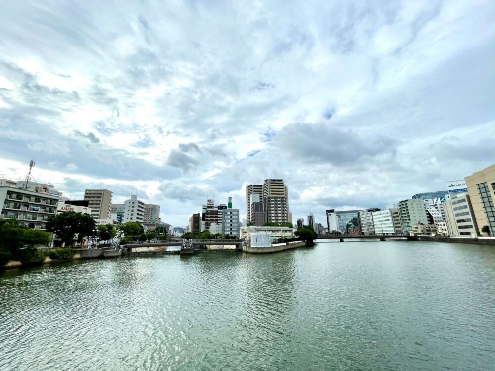 旅ラン 福岡 中洲周遊「築地町ポンプ場」を通過