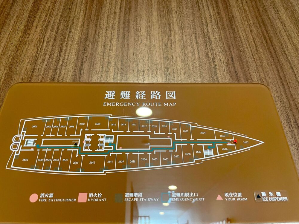 ヒルトン福岡シーホーク 避難経路図