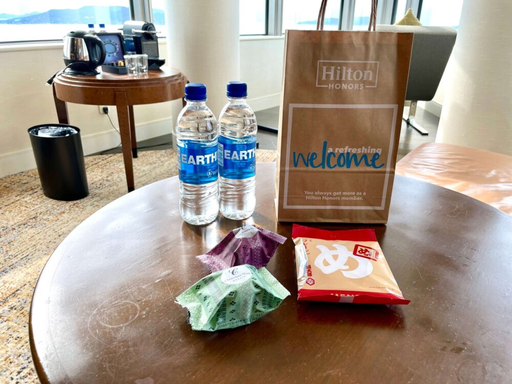 ヒルトン福岡シーホーク パノラミックスイート ウェルカムギフト