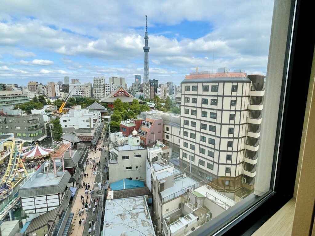 「御宿 野乃 浅草」ダブルルーム(コーナールーム) 客室からの眺望