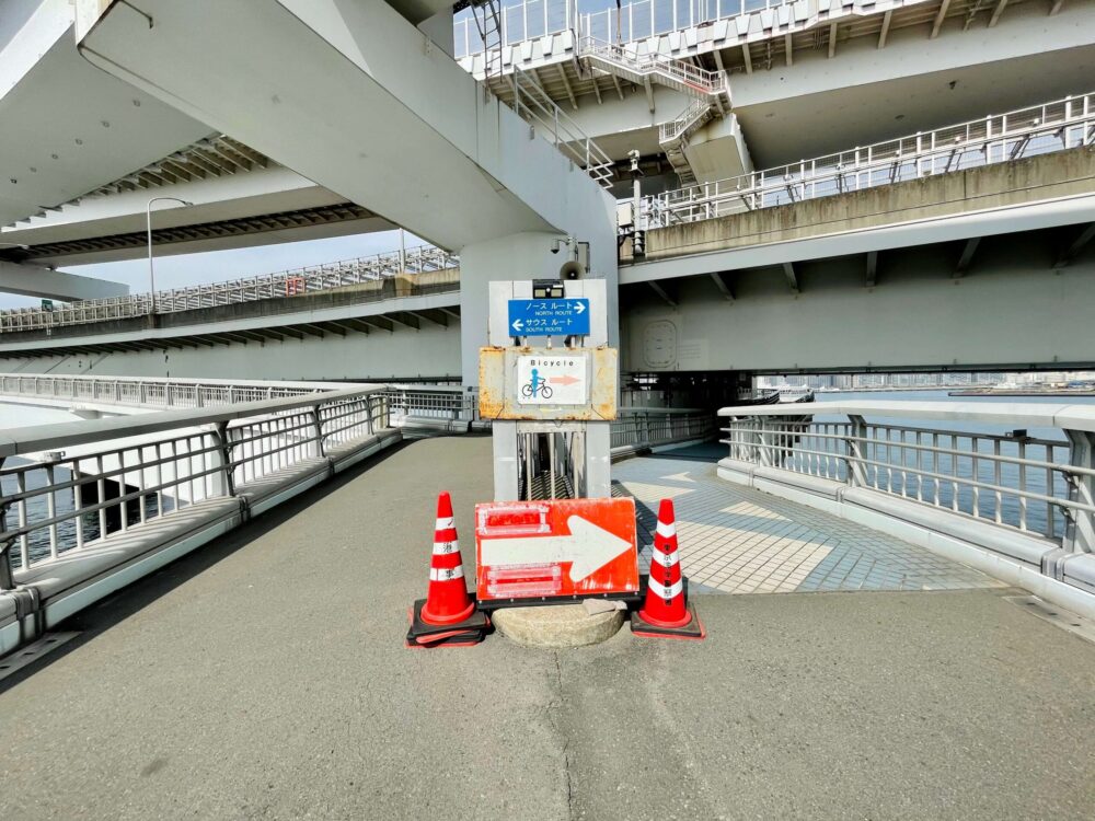 「ヒルトン東京お台場」旅ラン レインボーブリッジのルート分岐点