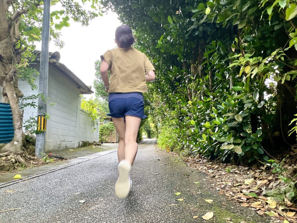 ヒルトン瀬底 集落を走る