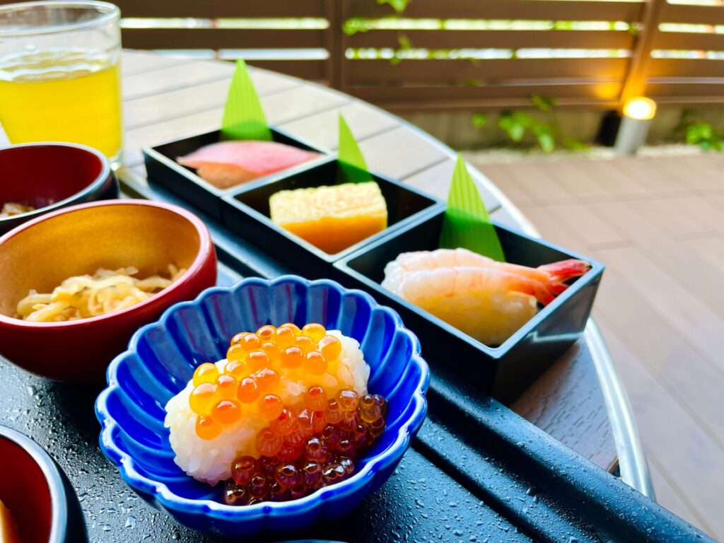 2021年 えだ旅 総まとめ 9月ドーミーイン東京八丁堀 朝食ご当地メニューの江戸前寿司